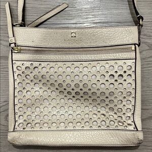 Kate Spade Beige Perforated Crossbody Bag